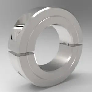 1" Two-Piece Split Clamp-Type Shaft Collar, Steel-Chrome Plated