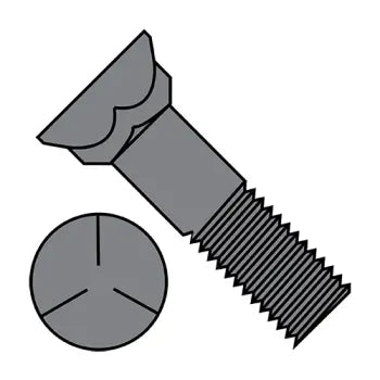 1 1/2" X 1 1/2" Clip Head Plow Bolts Grade 5, Zinc CR+3 (Inch)