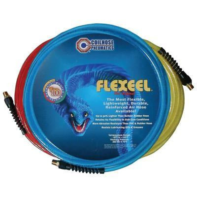 Coilhose Pneumatics FLEXEEL® Reinforced Polyurethane Straight Hoses, Fitting Type:(2) Rigid, Strain Relief, Reusable