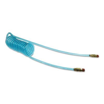 Coilhose Pneumatics Flexcoil® Polyurethane Air Hoses, Inner Diam:1/4 in, Color:Transparent Blue