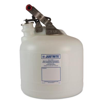 Justrite Self-Close Corrosive Containers for Laboratories