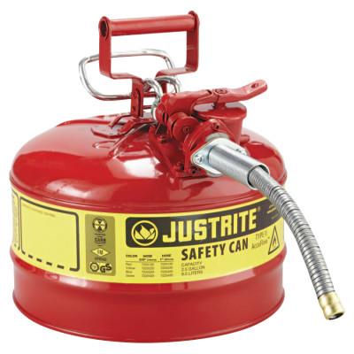 Justrite Type II AccuFlow™ Safety Cans, Hose O.D. [Nom]:5/8 in