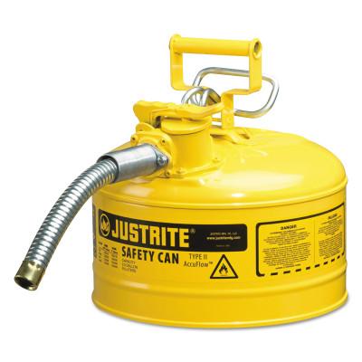 Justrite Type II AccuFlow™ Safety Cans, Hose O.D. [Nom]:1 in