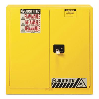 Justrite Yellow Safety Cabinets for Flammables, Type:Manual-Closing Cabinet