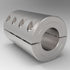 5/8" X 1/2" Two-Piece Split Clamp-Type Rigid Shaft Coupling,Stainless Steel