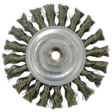 Weiler® Vortec Pro® Knot Wire Wheels, Bristle Diam:0.014 in