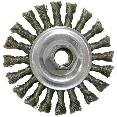 Weiler® Vortec Pro® Knot Wire Wheels, Bristle Diam:0.02 in