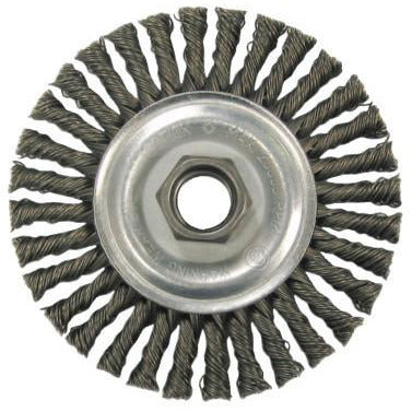 Weiler® Vortec Pro® Knot Wire Wheels, Bristle Diam:0.02 in