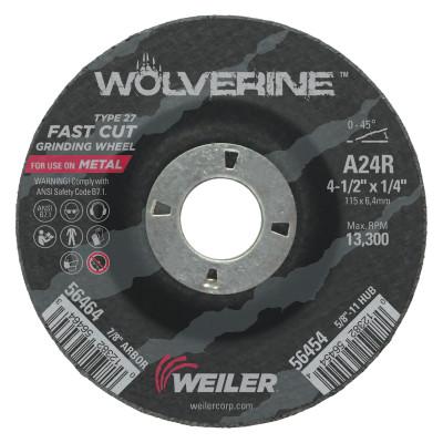 Weiler® Wolverine™ Grinding Wheels, Arbor Diam [Nom]:7/8 in