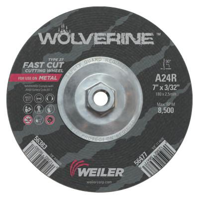 Weiler® Wolverine™ Grinding Wheels, Arbor Diam [Nom]:5/8 in